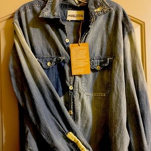 Magnolia pearl washed indigo denim shirt/jacket